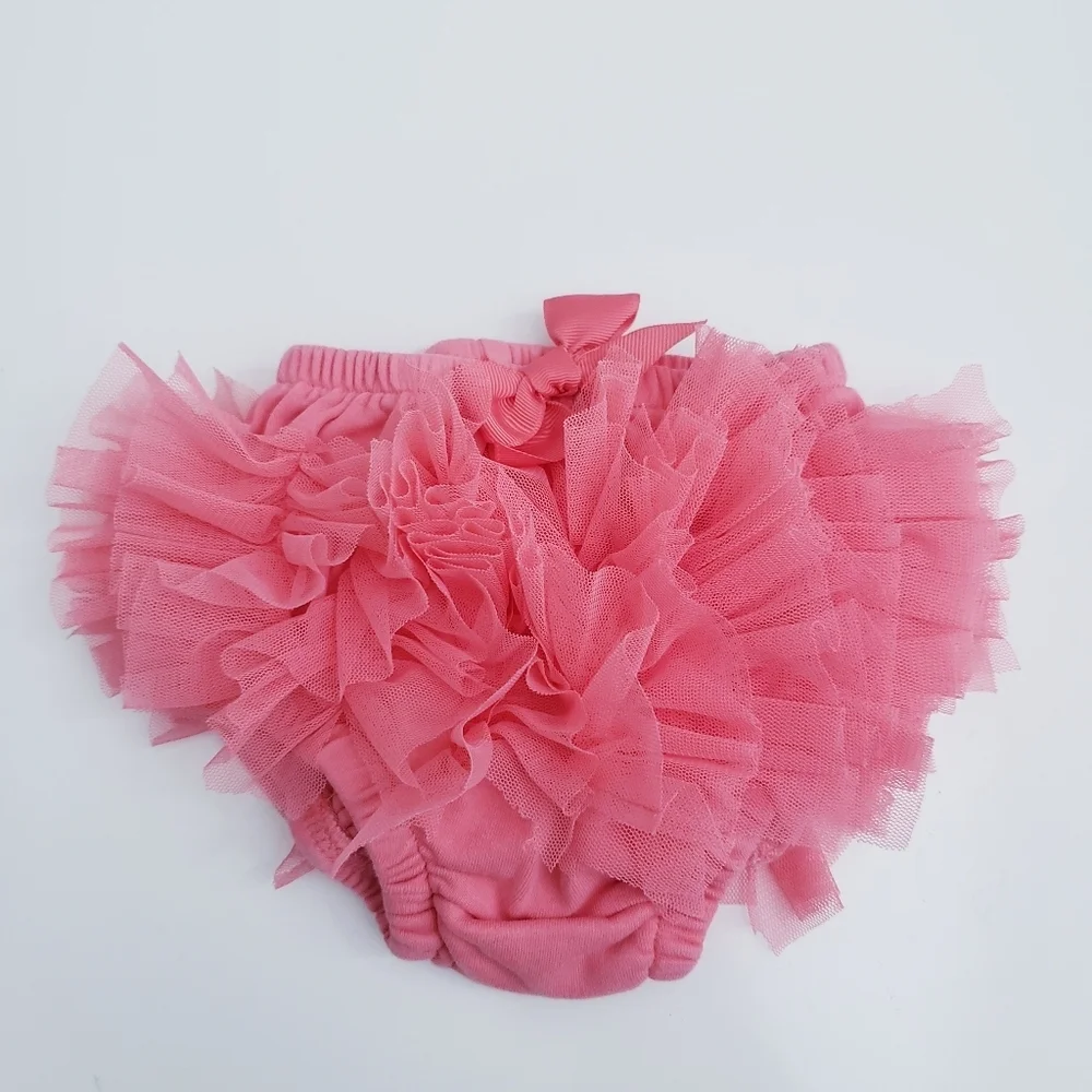 Mud Pie Coral Pink Chiffon Diaper Cover